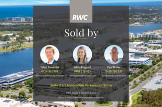 Medical / Consulting commercial property sold at Suite 21/5 Innovation Parkway Birtinya QLD 4575 Medical / Consulting commercial property sold at Suite 21/5 Innovation Parkway Birtinya QLD 4575