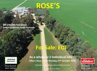 Rural / Farming commercial property sold at 235 Rose Road Arthurton SA 5572