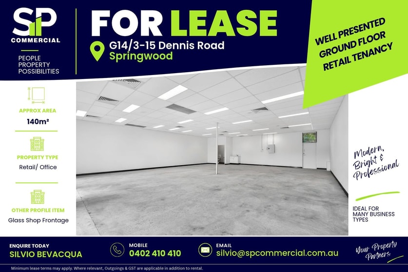 Shop & Retail commercial property for lease at Level G, 14/3-15 Dennis Road Springwood QLD 4127 Shop & Retail commercial property for lease at Level G, 14/3-15 Dennis Road Springwood QLD 4127