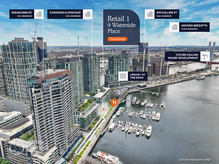 Shop & Retail commercial property for lease at Retail 1, 9 Waterside Place Docklands VIC 3008