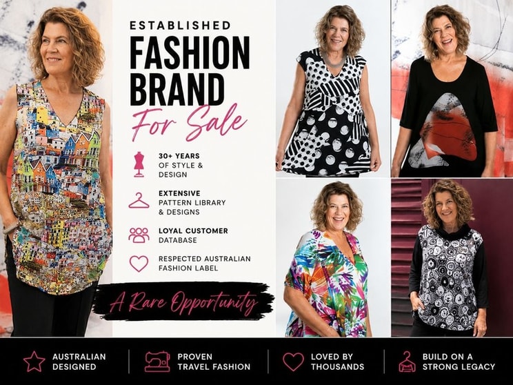 Established Australian Fashion Brand, Pattern Library & Customer Database Established Australian Fashion Brand, Pattern Library & Customer Database