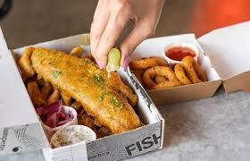 Fish & Chips Inside Busy Train Station Fish & Chips Inside Busy Train Station