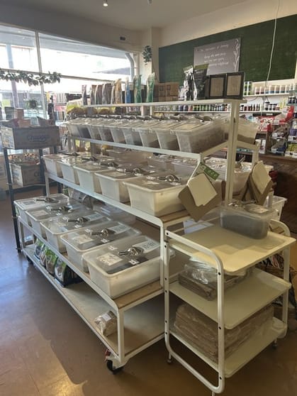 Health Food Store On Busy Main Shopping Strip Health Food Store On Busy Main Shopping Strip