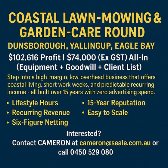 SOLD Coastal Lawn-Mowing & Garden-Care Round  Dunsborough -  Yallingup