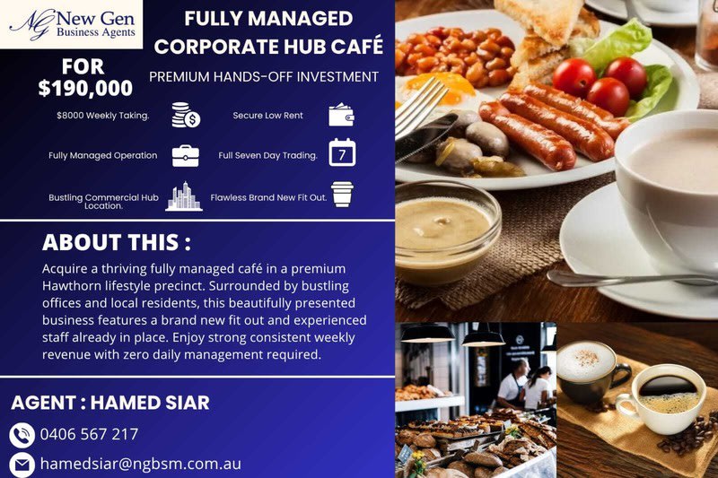 Fully Managed Café  Prime Location near Hawthorn | Consistent Weekly Takings [2605151]