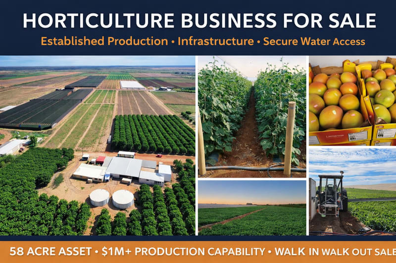 Horticulture Business & 58 Acre Asset | $1.5M+ Capability | Walk-In Walk-Out Horticulture Business & 58 Acre Asset | $1.5M+ Capability | Walk-In Walk-Out
