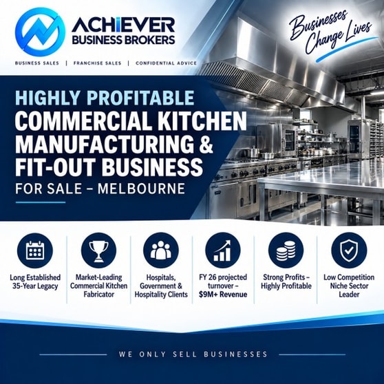 Highly Profitable Commercial Kitchen Manufacturing & Fit-out Business For Sale Melbourne North Highly Profitable Commercial Kitchen Manufacturing & Fit-out Business For Sale Melbourne North