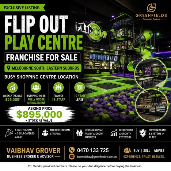 Profitable Flip Out Play Centre Franchise For Sale | Melbourne South Eastern Suburbs Profitable Flip Out Play Centre Franchise For Sale | Melbourne South Eastern Suburbs