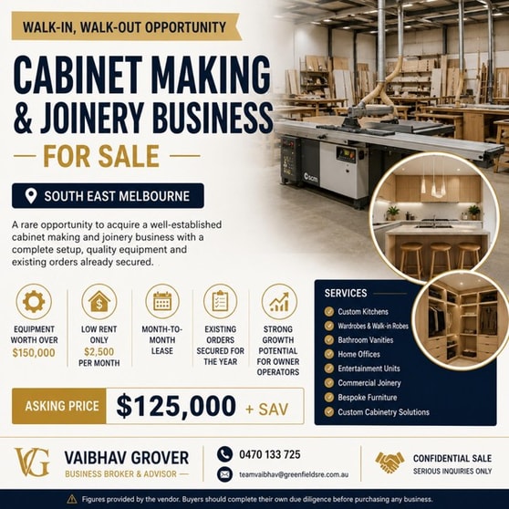 Well Established Cabinet Making & Joinery Business For Sale | South East Melbourne Well Established Cabinet Making & Joinery Business For Sale | South East Melbourne