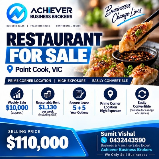 Restaurant for Sale | Prime Corner Location | High Exposure | Easily Convertible Point Cook Restaurant for Sale | Prime Corner Location | High Exposure | Easily Convertible Point Cook