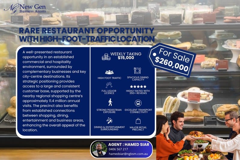 Rare Restaurant Opportunity |high-foot-traffic Location | Full Liquor Licence [2609101]
