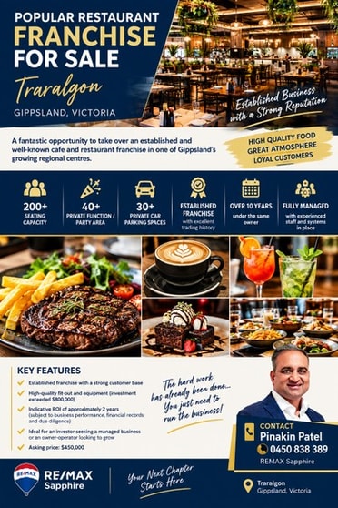 Established Cafe & Restaurant Franchise  Traralgon, Gippsland